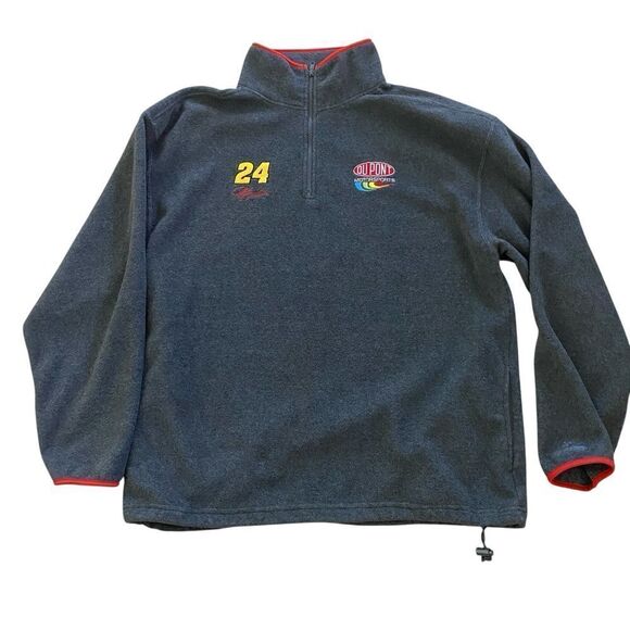 Men's Chase Authentics NASCAR Jeff Gordon #24 Gray 1/4 zip Fleece Sweater Size L - Picture 3 of 10